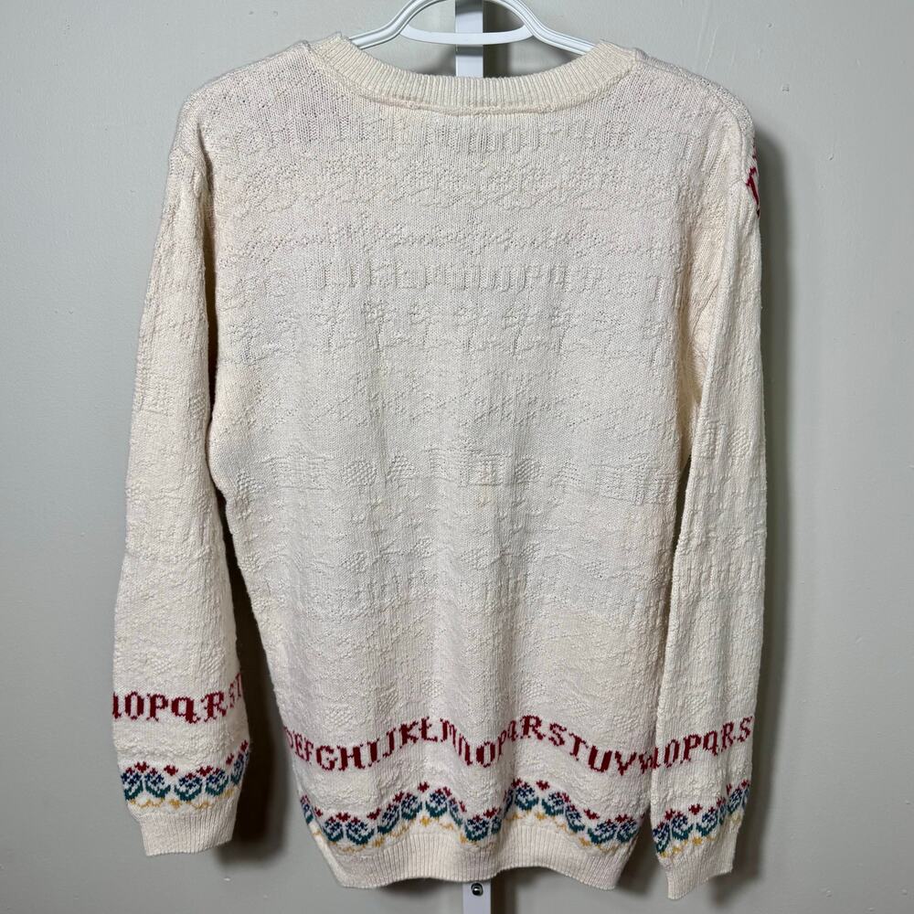 Vintage Northern Reflections Alphabet Cottagecore Knit Sweater Small - Picture 4 of 4